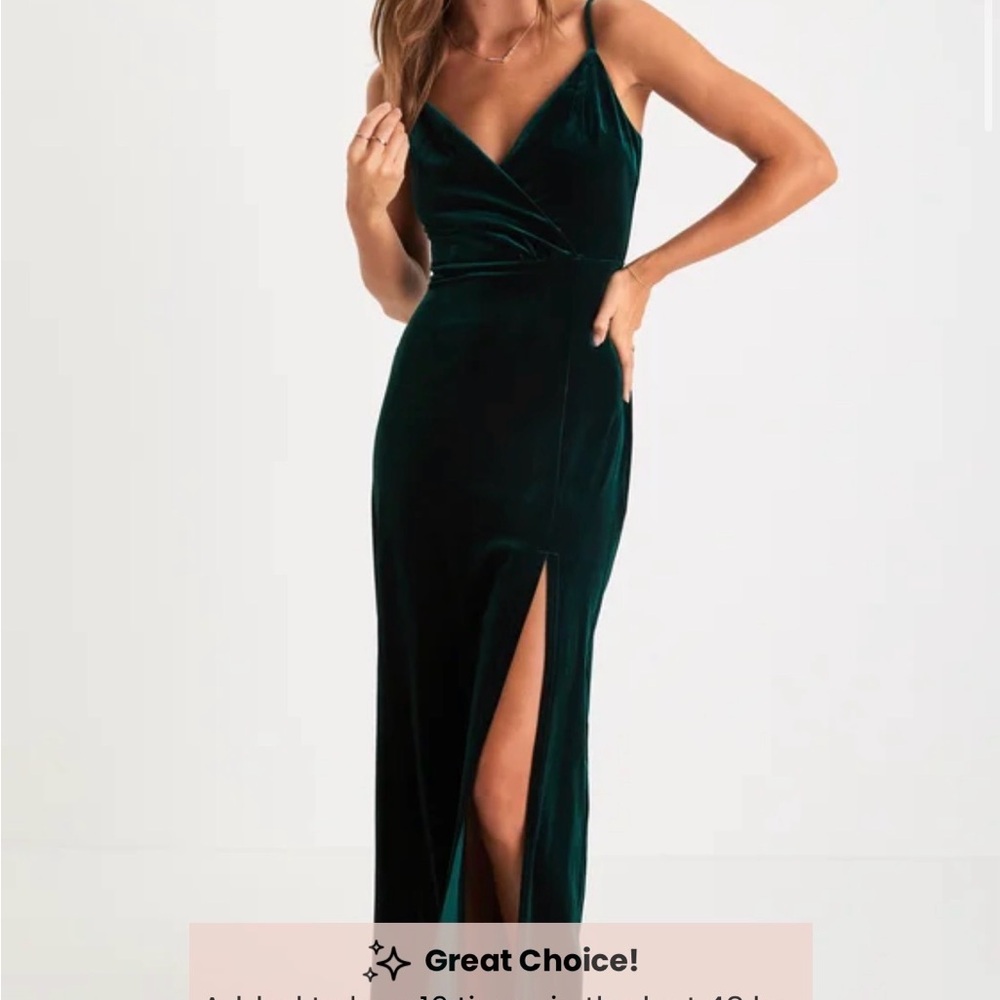 Lulus Velvet Emerald Dress